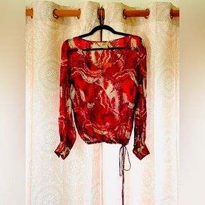 Lucky Brand See-Through Chiffon Top